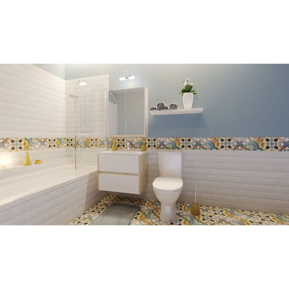 Плитка настенная «Metrotiles» 10х20 см 0.88 м2 цвет белый Golden Tile STLM-2181398 - Вид №6