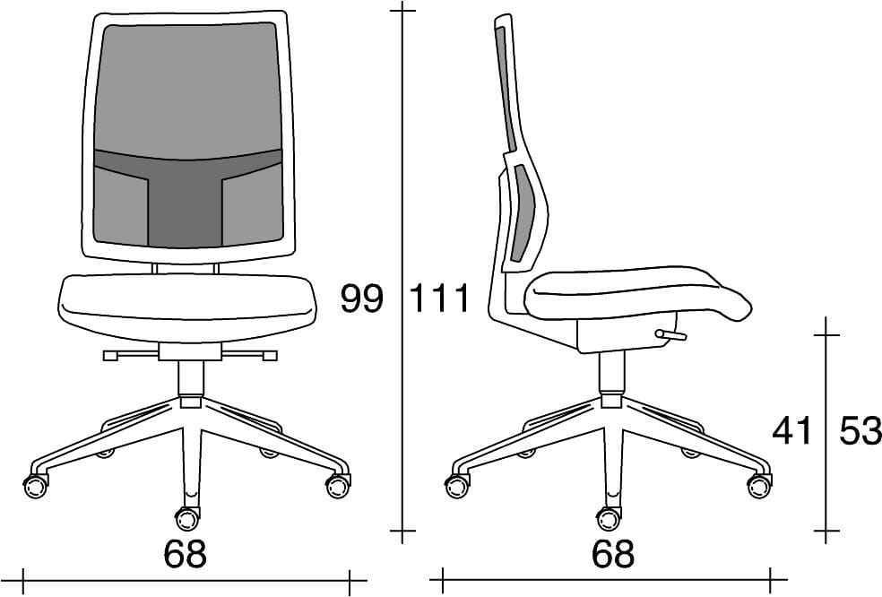 Офисное кресло с сетчатыми колесами с 5 спицами TALIN Allynet ARCH-00063137 - Вид №2