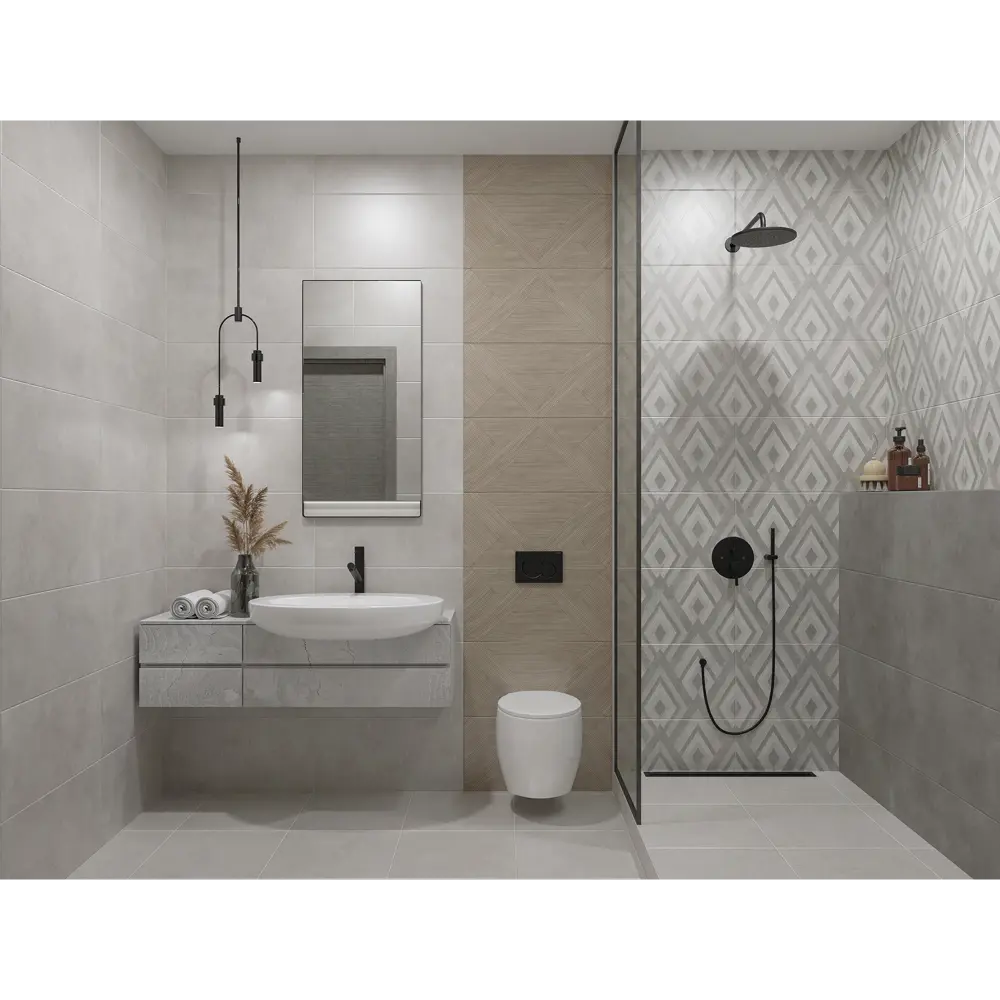 Настенная плитка Azori Cemento серый бетон 31.5×63 см 89404312 STLM-1569683 - Вид №4