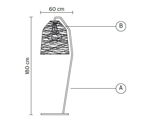 Напольная лампа из стекловолокна Karman Blackout ARCH-00127426 - Вид №1