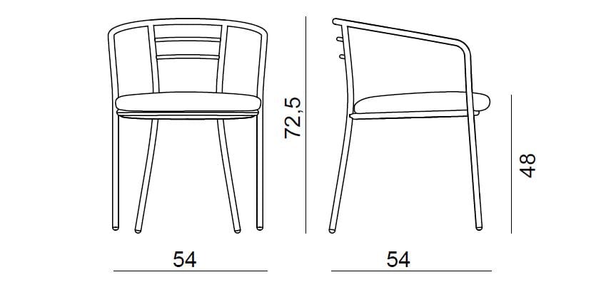 Окрашенный металлический стул с подлокотниками BBB Giotto ARCH-00122420 - Вид №4