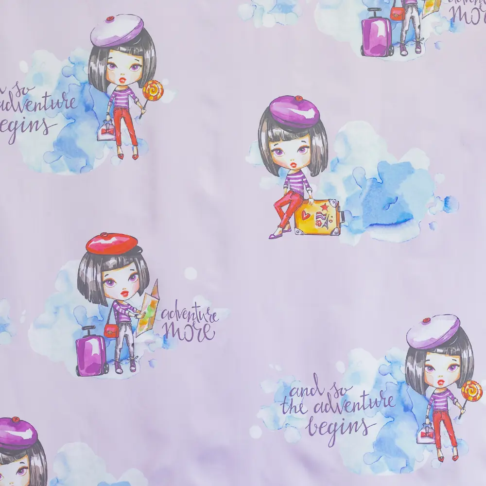 Тюль 1 м/п Девочка турист вуаль 300 см цвет розовый GARDEN STLM-2028199 - Вид №1