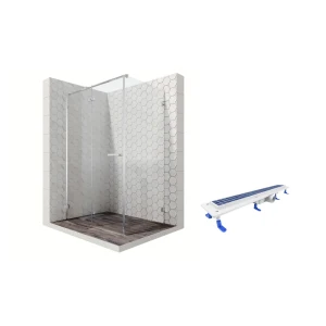 90835457 Душевой уголок Ambassador 10011104L-ST1 прямоугольник 90x120см хромированный профиль эффект стекла прозрачный STLM-1370630