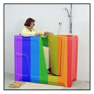 Ванна с дверцей Akcjum Oda 115-66-RH-RAL сидячая правосторонняя цветная