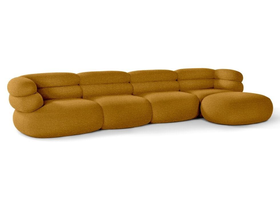 4-местный модульный тканевый диван с полуостровом Knoll Biboni ARCH-00121708 - Вид №1