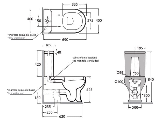 Пол моноблочный туалет Azzurra Ceramica CHARME ARCH-00099146 - Вид №2