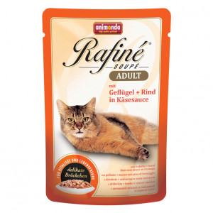 ПР0037510*24 Корм для кошек Rafiné Soupé домашняя птица в сырном соусе конс. пауч (упаковка - 24 шт) Animonda