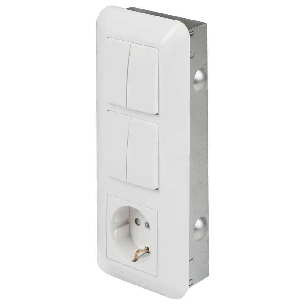 Блок с розеткой Прима 4 клавиши шторки цвет белый Schneider Electric STLM-2022290