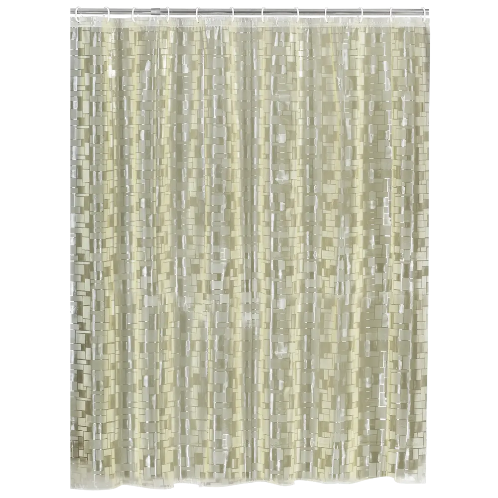 Штора для ванной с кольцами Niklen 3D 180x180 см PEVA цвет бежевый STLM-2199903 - Вид №1