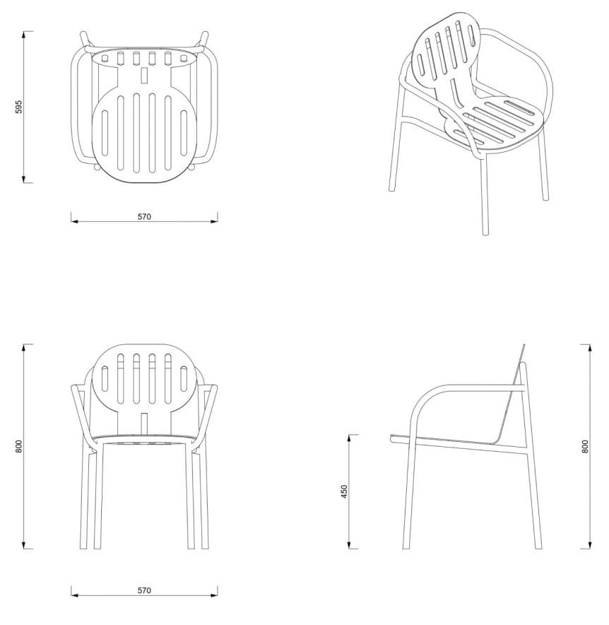 Алюминиевый штабелируемый садовый стул с порошковым покрытием Joyf пустыня ARCH-00080472 - Вид №28