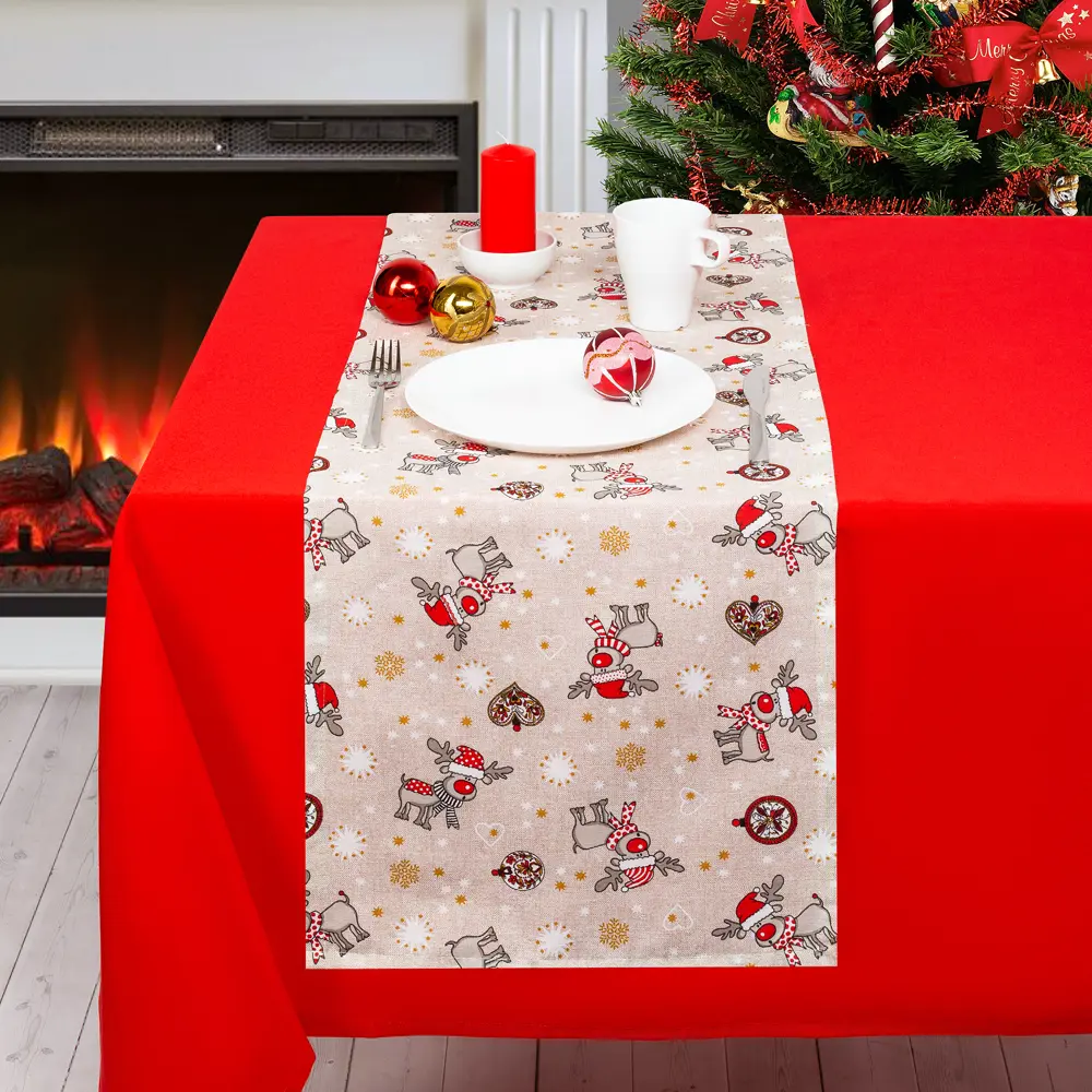 Дорожка «Оленёнок Санты» 40х140 см, цвет бежевый Altali Олененок Санты STLM-2022162