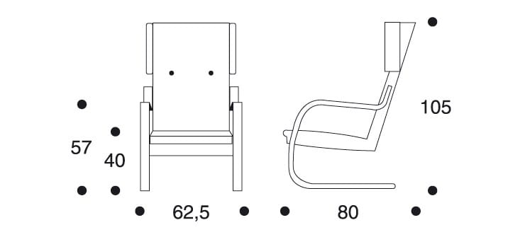 Деревянный консольный стул с высокой спинкой Artek 401 ARCH-00053967 - Вид №5