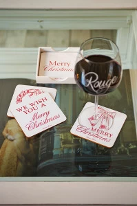Подставки под бокалы "Счастливого Рождества" шт Riviera Maison r ИНЛАВКА RIVIERA MAISON 067999 Белый;розовый