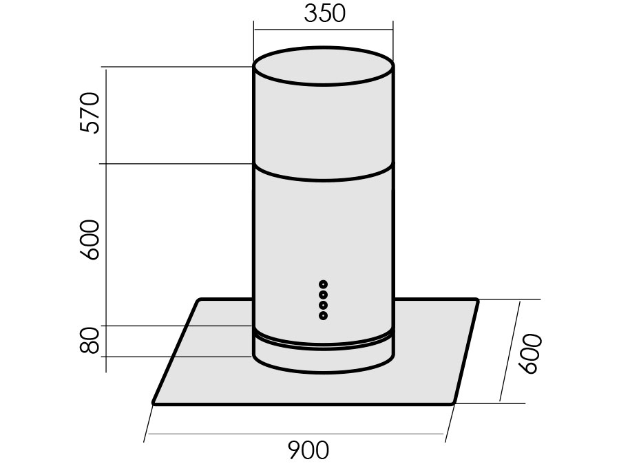 8130122 Вытяжка островная MBS MILTONIA 190 ISLAND GLASS серебристый/прозрачный STDN-0128940 - Вид №10