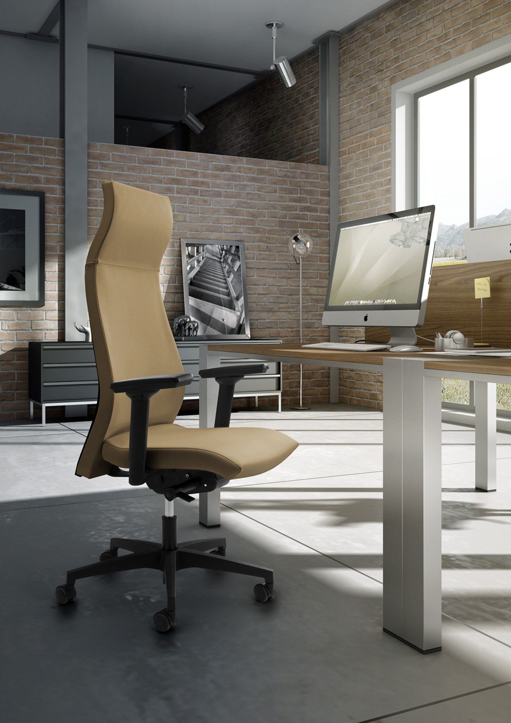 Кожаный поворотный операционный офисный стул с подлокотниками Leyform Energy ARCH-00055749 - Вид №1