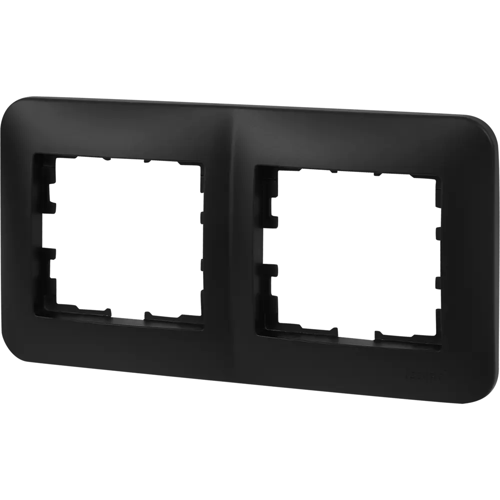 Рамка для розеток и выключателей Lezard Karina Life 2 поста горизонтальная цвет черный бархат STLM-2194655 - Вид №1