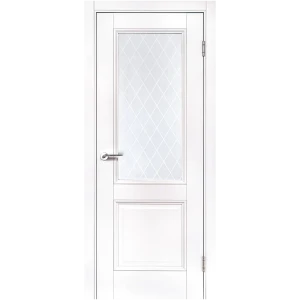 Комплект двери Палермо со стеклом 80x200 см полипропилен цвет аляска без доборов