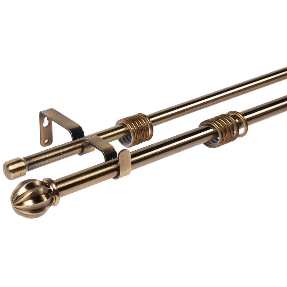 Карниз двухрядный раздвижной Inspire Шар 160-300 см цвет золотой антик STLM-2147081