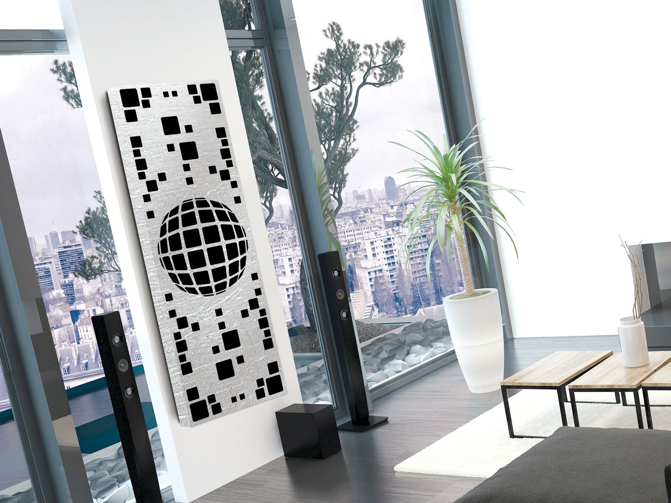 Алюминиевый полотенцесушитель Termo Design двойная пластина-серебряная фольга ARCH-00005272 - Вид №1