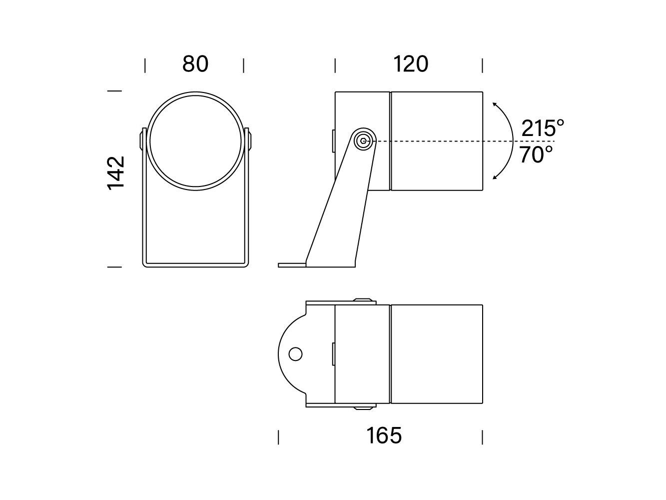 Алюминиевый регулируемый светодиодный наружный прожектор Platek Raygun ARCH-00093361 - Вид №5
