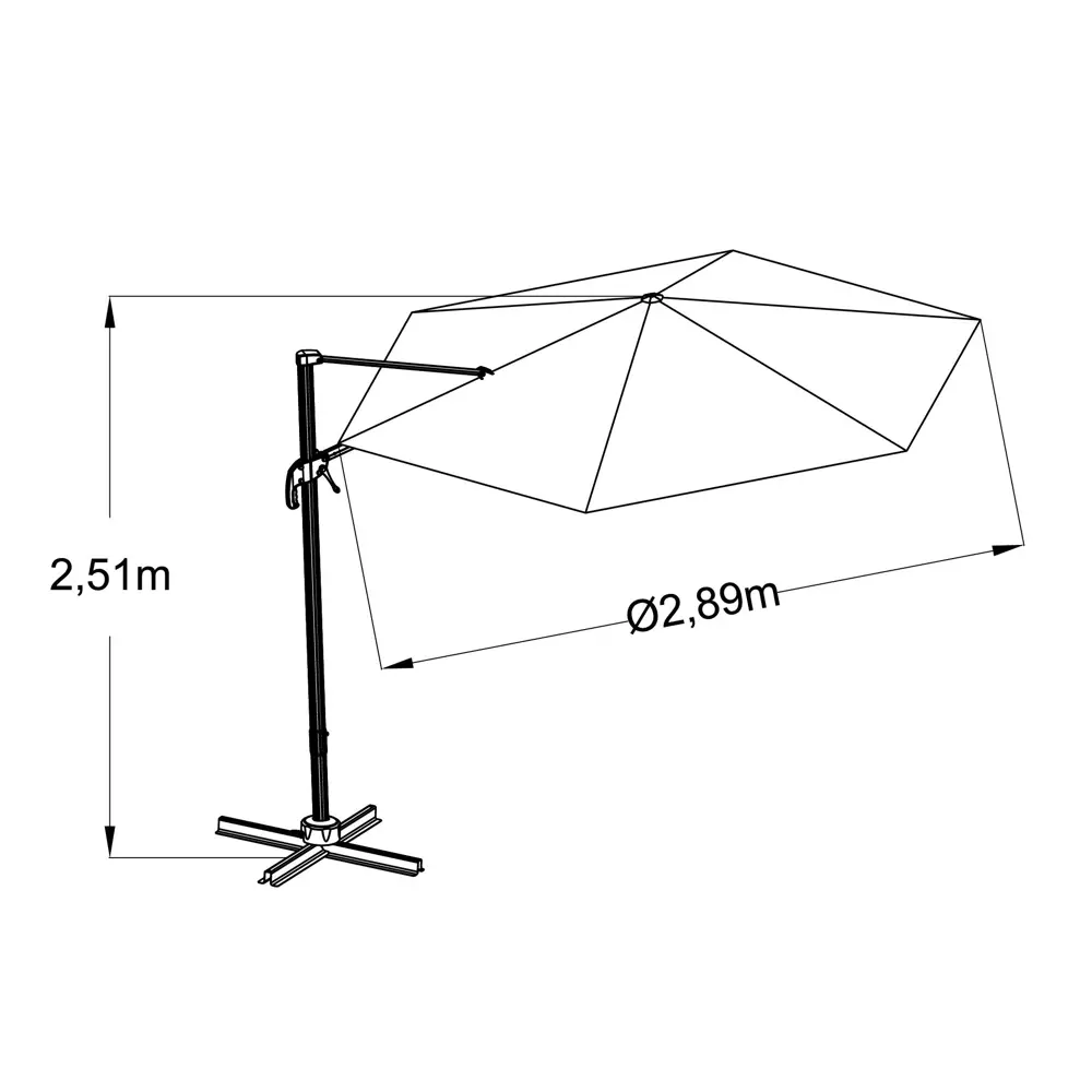 Зонт с боковой опорой Naterial Avea ø290 h251 см шестигранный красный STLM-2053747 - Вид №19