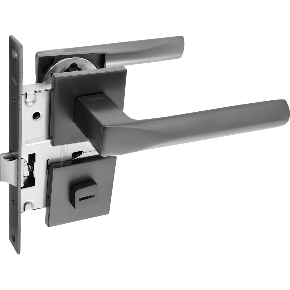 Дверные ручки Punto Cosmo с запиранием комплект цвет графит STLM-2171859
