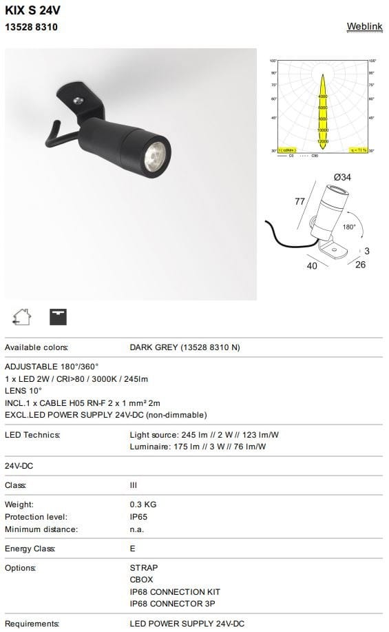 Регулируемый светодиодный наружный прожектор Deltalight Kix ARCH-00098705 - Вид №4
