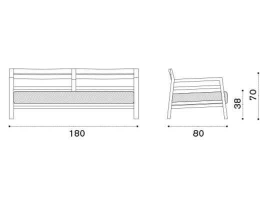 3-местный тканевый садовый диван Ethimo Costes ARCH-00007281 - Вид №5