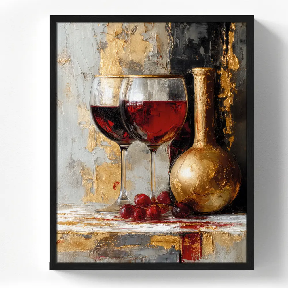 Картина в раме Красное вино 40x50 см цвет разноцветный POSTERMARKET STLM-2179135