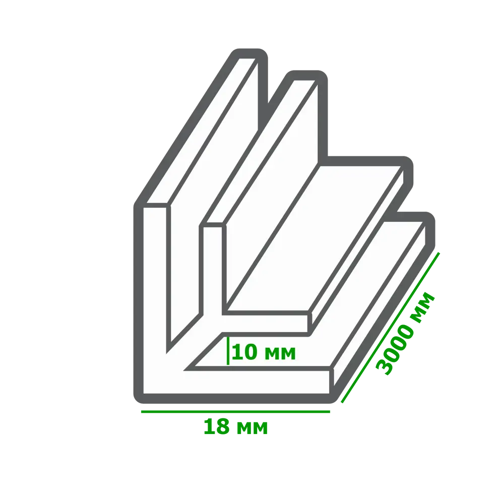Угол ПВХ наружный для панелей 8 мм, 3000 мм, цвет белый РСП STLM-2049609 - Вид №2