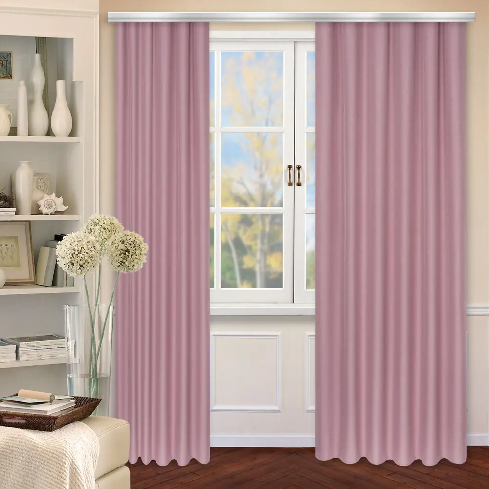 Штора на ленте «Савана» 145x260 см цвет розовый 83708077 STLM-2126037 LINEN WAY  - Вид №4