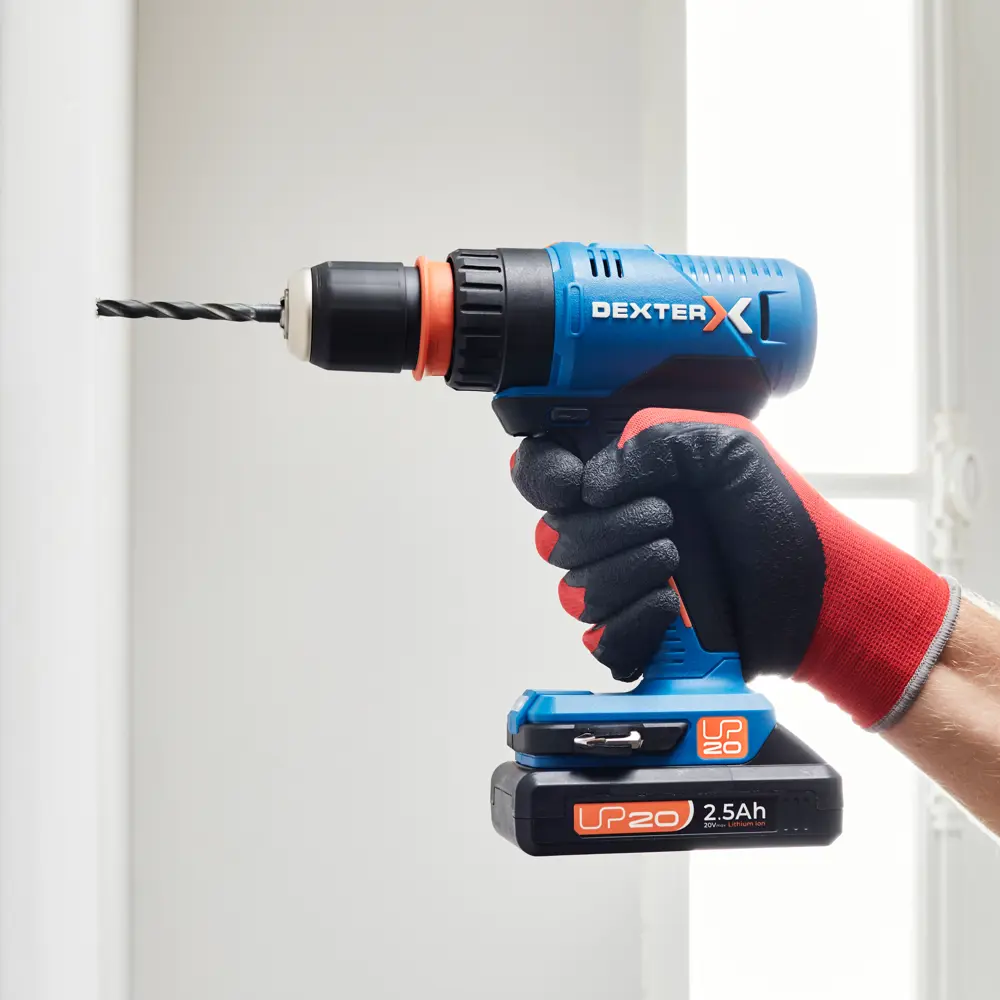 Дрель аккумуляторная Dexter 20VSD2-35RCA.1A, 20 В Li-ion 2.5 Ач STLM-2114127 - Вид №12