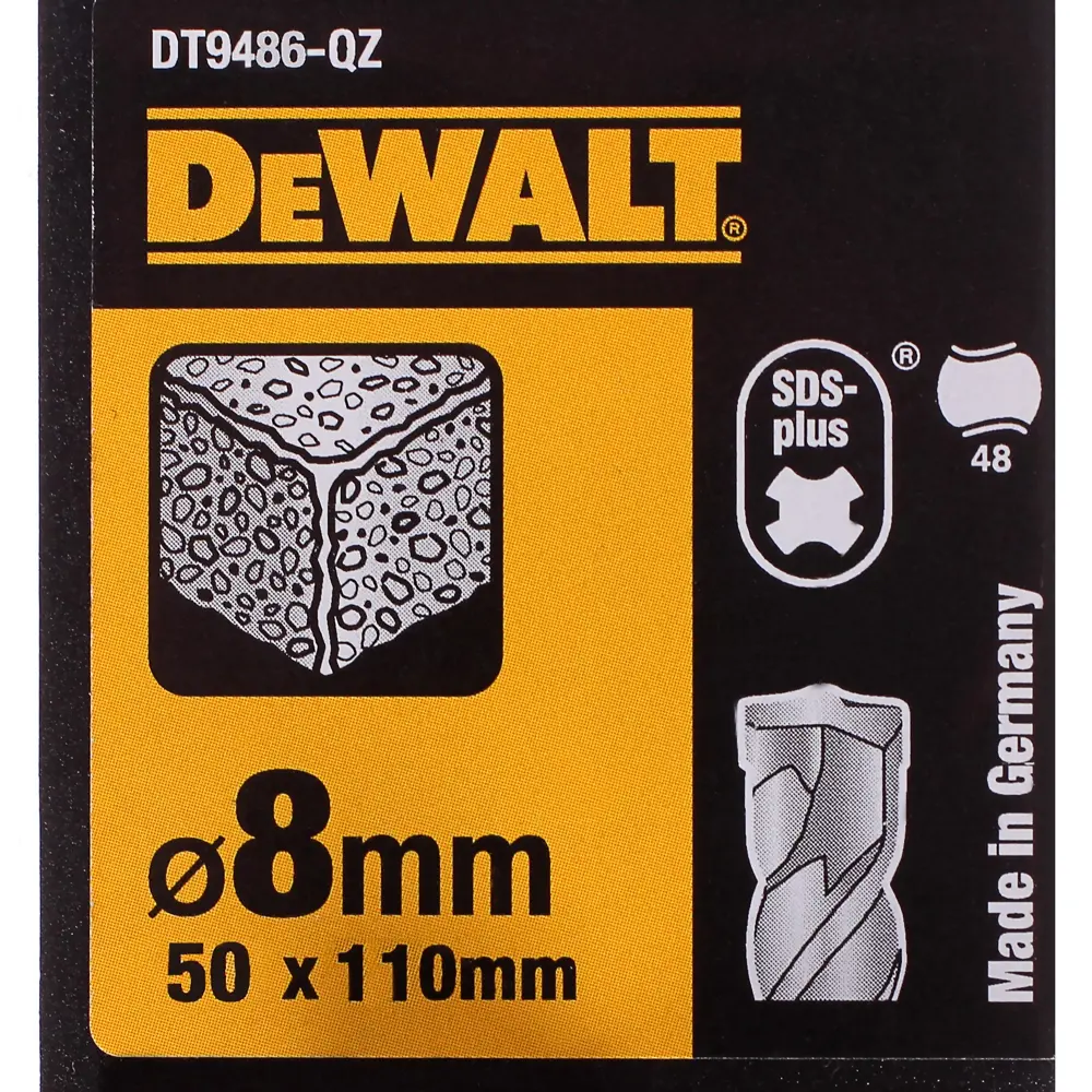 Бур по бетону SDS-plus 8х50х110 мм DeWalt DT9486 STLM-2077195 - Вид №3