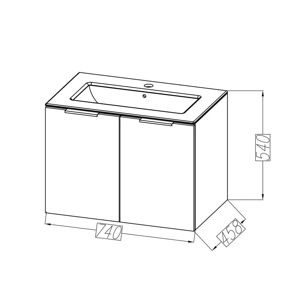 Тумба под раковину подвесная Sensea Essential с дверцами 75 см цвет белый STLM-2169178 - Вид №12