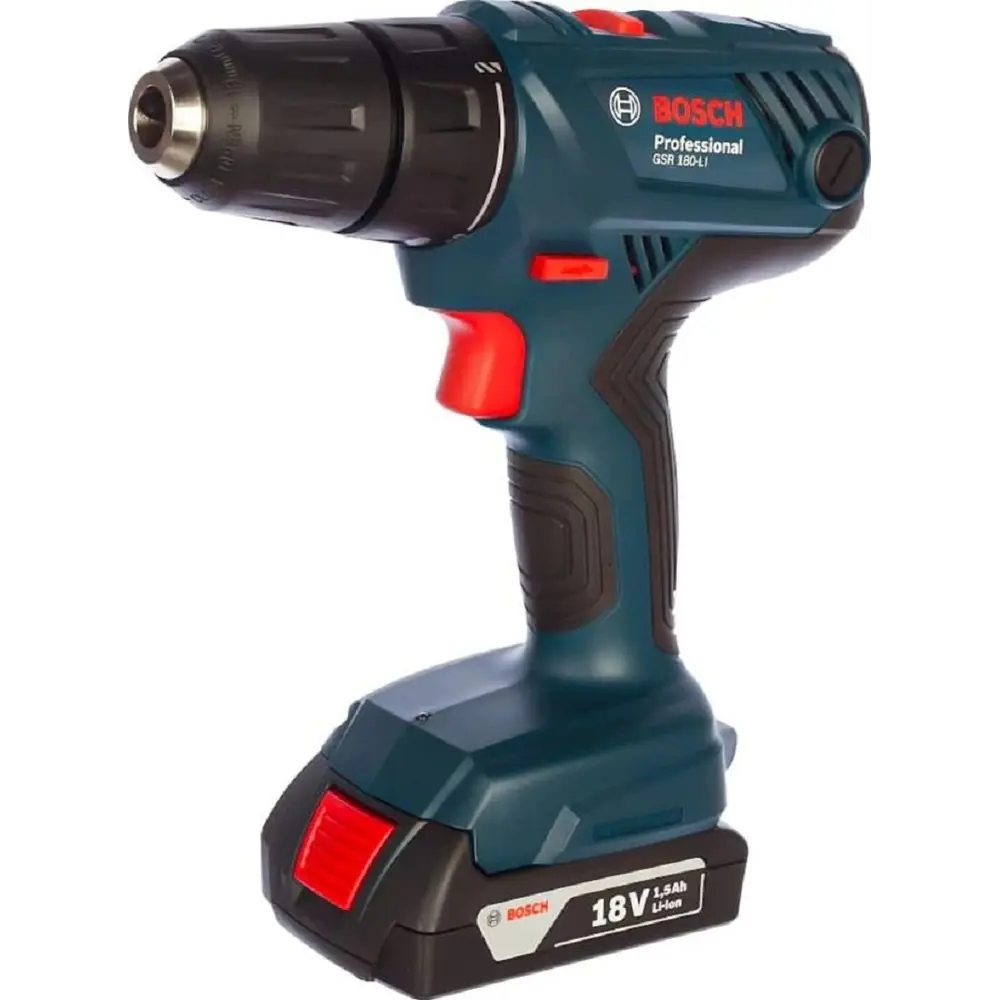 Дрель-шуруповерт аккумуляторная Bosch Professional GSR 180 LI 06019F8109, 18 В Li-Ion 2x1.5 Ач STLM-2126031