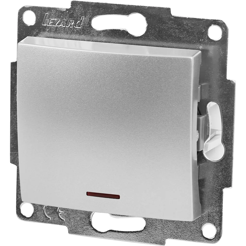 Выключатель Lezard Karina с подсветкой цвет матовый серый STLM-2087369