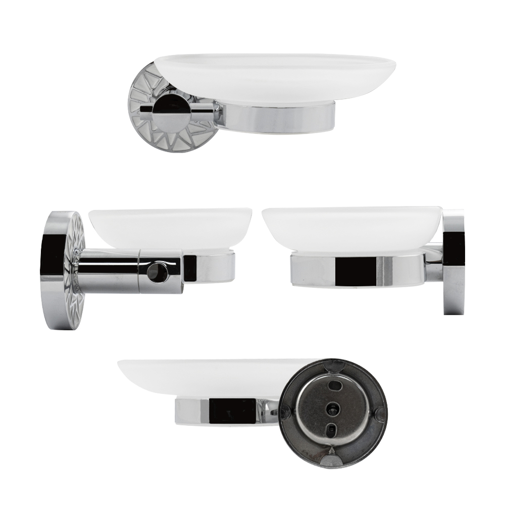 GFmark - Мыльница стеклянная с креплением к стене, с БЕЛОЙ МОЗАИКОЙ, код: 3207  - Вид №5