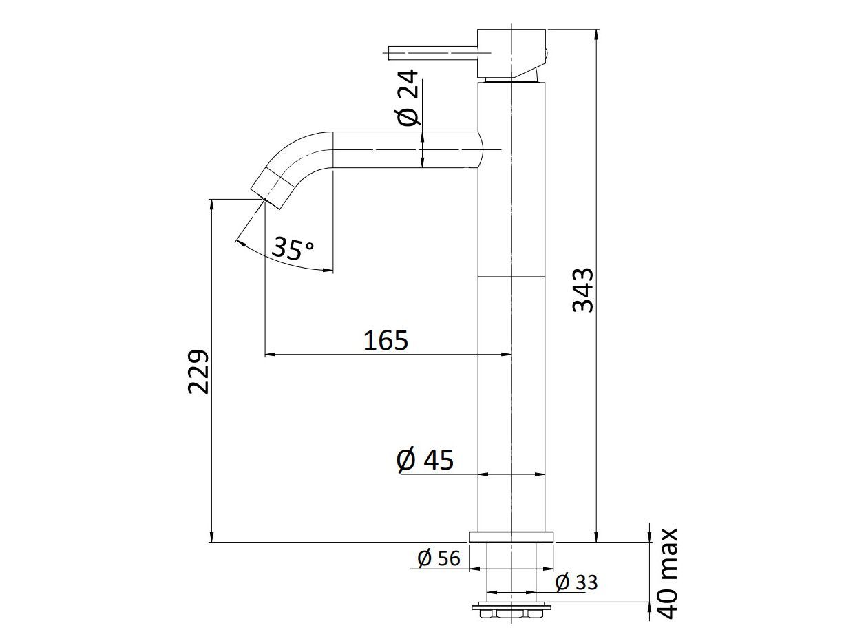 Высокий смеситель для раковины без слива Rubinetterie Mariani Next ARCH-00039430 - Вид №2