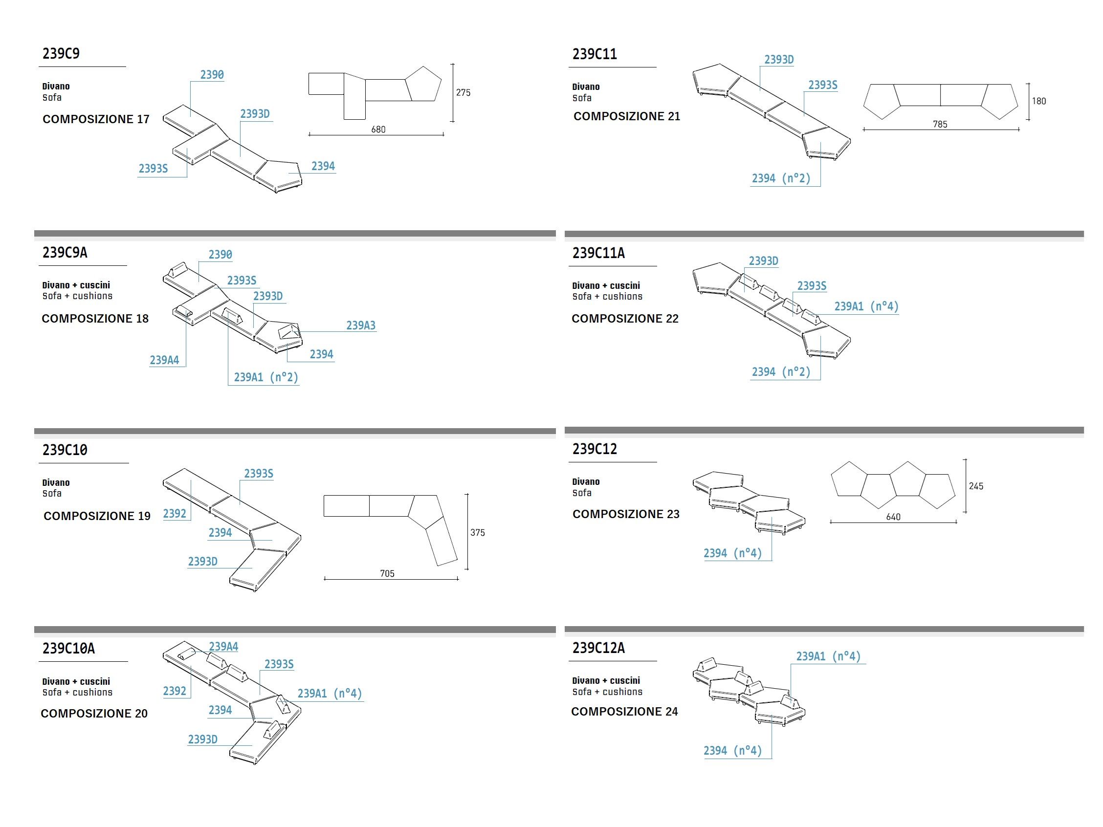 Модульный тканевый диван Varaschin Bento ARCH-00102443 - Вид №17