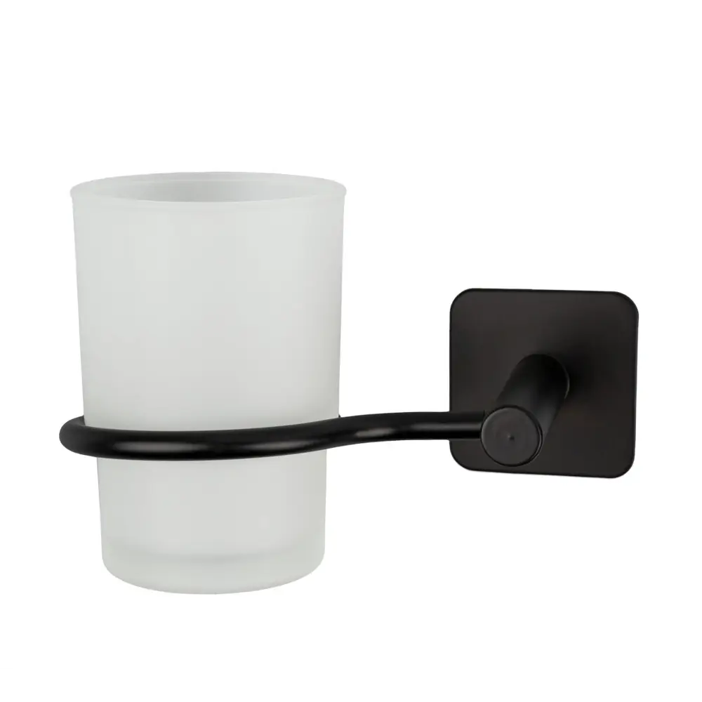 Стакан для зубных щеток Аквалиния металл цвет черный Черный на липучке STLM-2039832