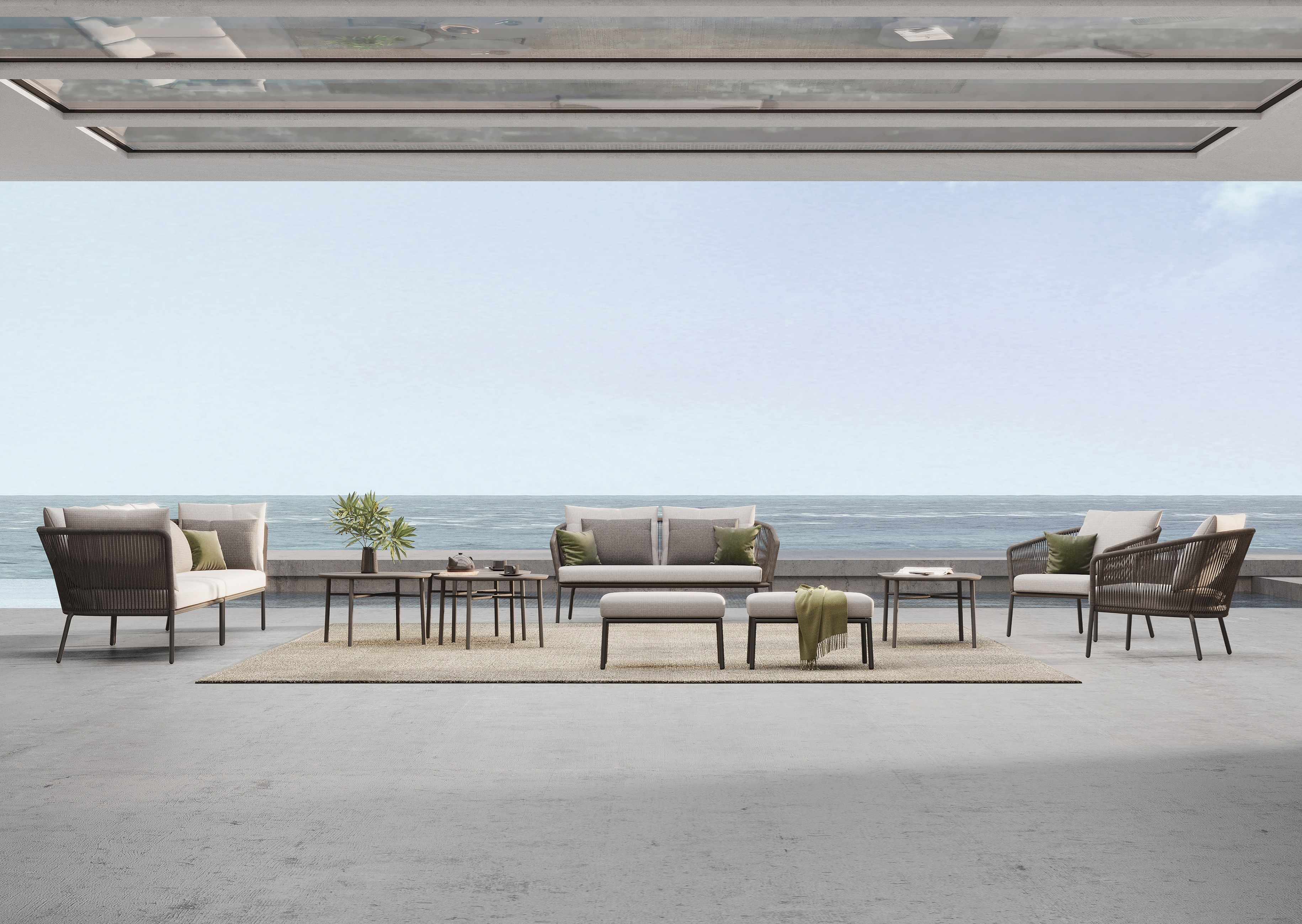 2-местный тканевый мягкий садовый диван solpuri Loop Lounge ARCH-00110951 - Вид №1