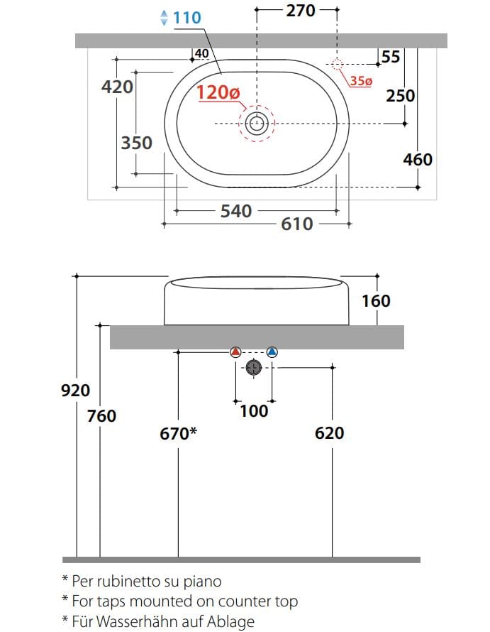 Керамическая столешница овальная раковина Ceramica Globo разнорабочие ARCH-00058155 - Вид №2