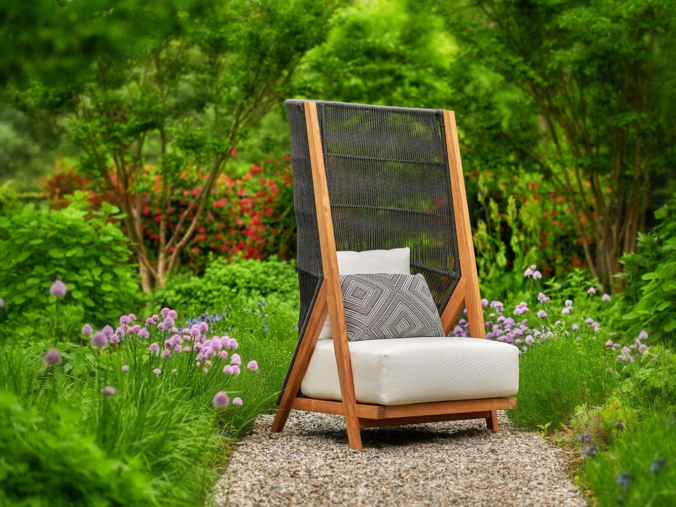 Мягкое садовое кресло из тикового дерева с высокой спинкой Walters Arbor ARCH-00109442 - Вид №7