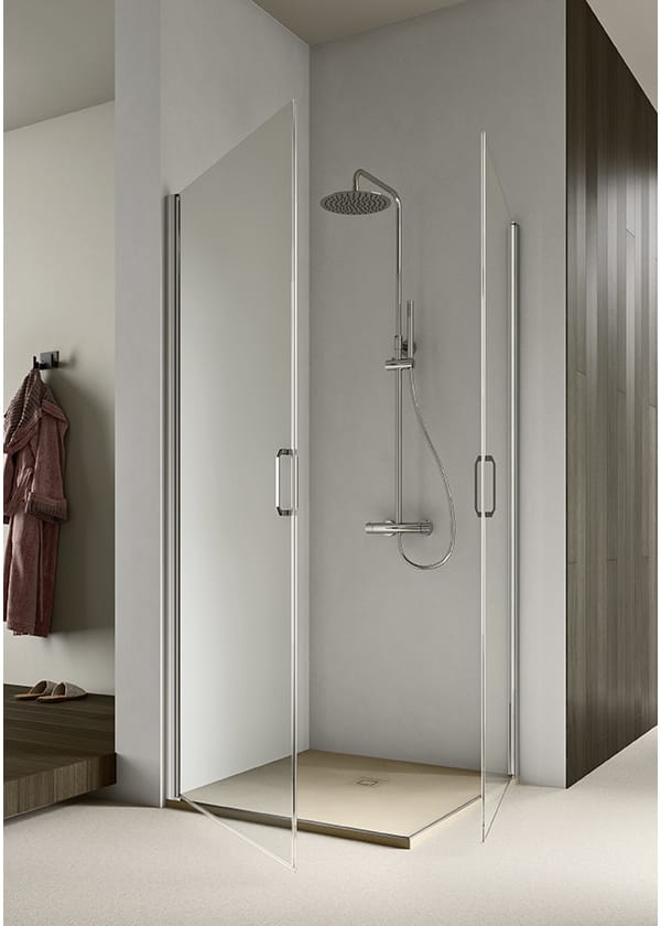 Стеклянная угловая душевая кабина с распашной дверью Gruppo Geromin Nylo ARCH-00009823 - Вид №1
