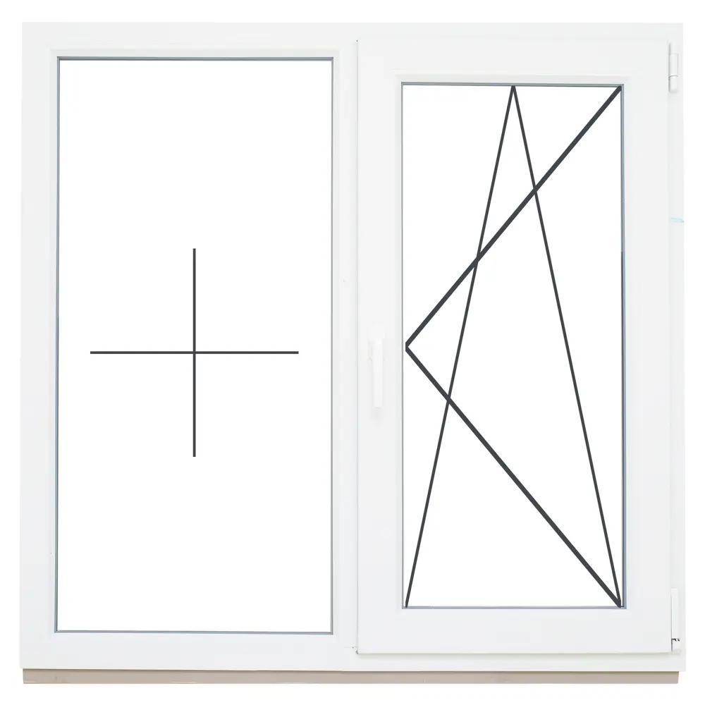 Окно ПВХ двустворчатое 144x145 см глухое/поворотно-откидное правое DECEUNINCK STLM-2204612