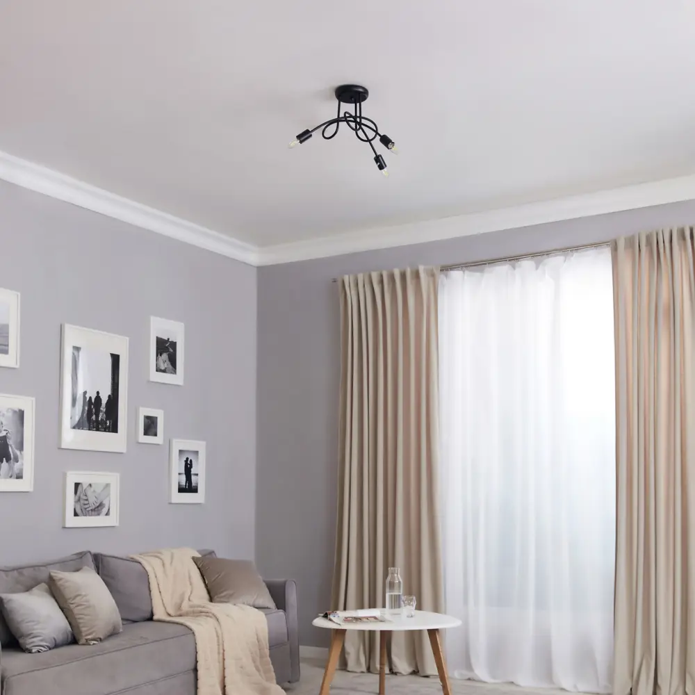 Люстра потолочная КЛЮЧНИК «Гольфстрим» - черный минимализм для просторных помещений 86762997 STLM-0071444 - Вид №10