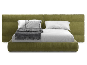 Двуспальная кровать для хранения ткани с мягким изголовьем