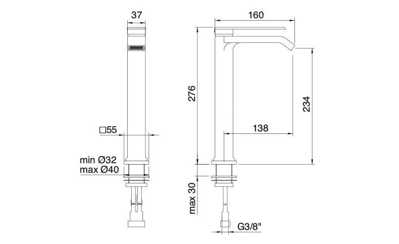 Смеситель для раковины из латуни Rubinetterie Treemme ARCH-00131179 - Вид №6
