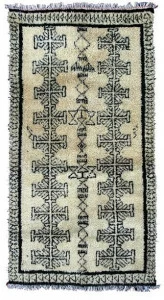 AFOLKI Прямоугольный шерстяной коврик с длинным ворсом и узором Beni ourain Taa519be