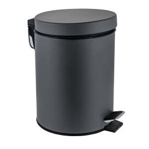 91257029 Ведро для мусора Lux Black 5L, нержавеющая сталь, черно-серый STLM-0524260 POTATO